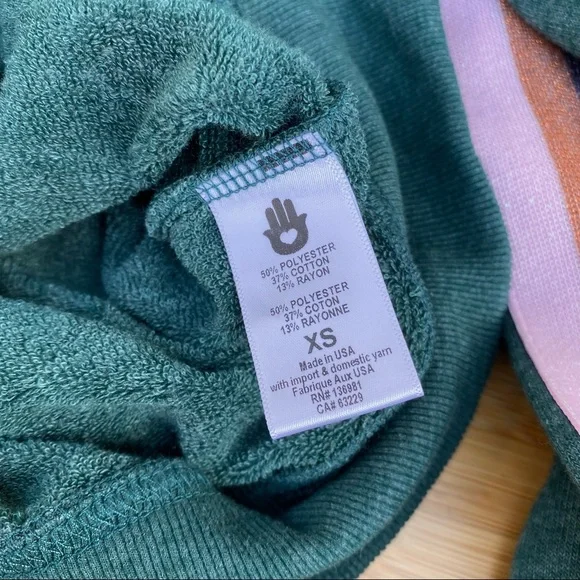 ✨ SPIRITUAL GANGSTER RETRO VARSITY STRIPE RILEY ZIP UP HOODIE JACKET XS NWOT - Picture 13 of 16